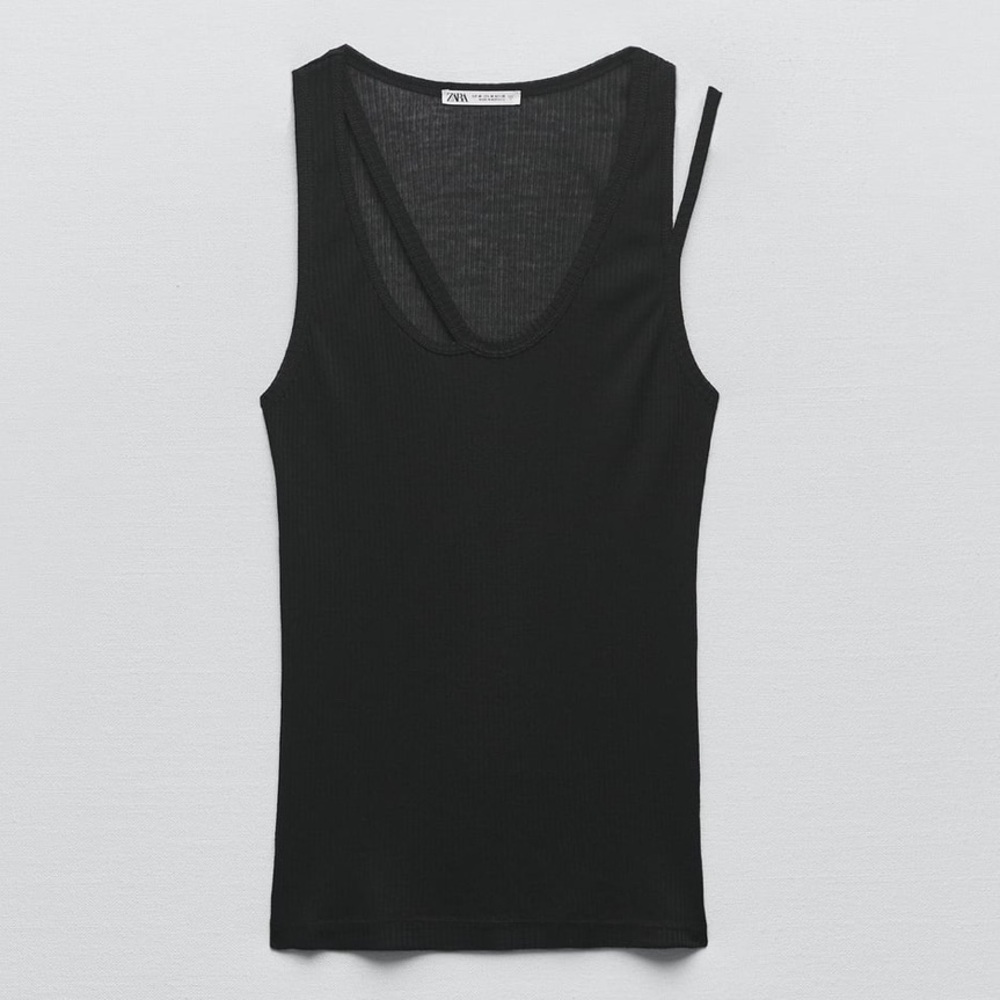 Zara semi sheer ribbed tank top